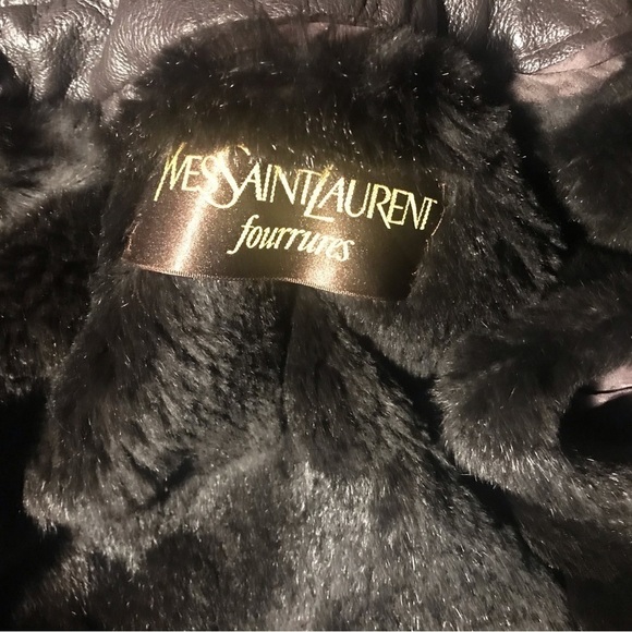 Yves Saint Laurent vintage womens Designer brown leather coat size 12 - Picture 7 of 12